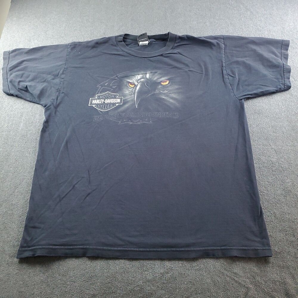 Vintage Y2K Harley Davidson Motorcycles Biker TShirt Men's Size 2XL Black USA